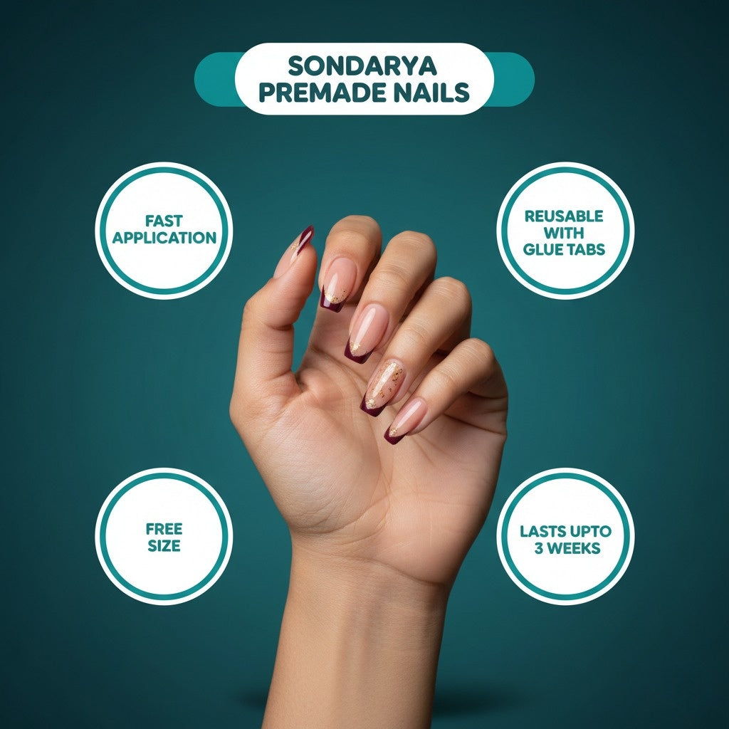 Nude Cateye Chrome Press-On Nails – Complete Nail Kit