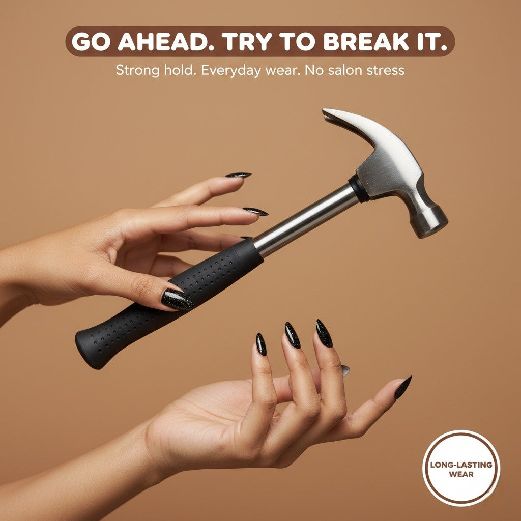 Nude Cateye Chrome Press-On Nails – Complete Nail Kit