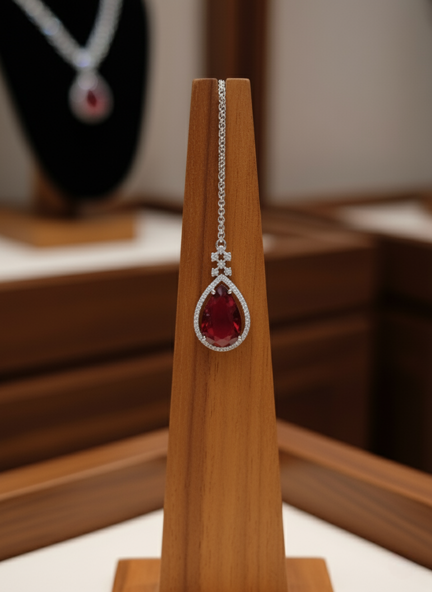 Sondarya American Diamond Necklace, Earrings, and Maang Tikka Set