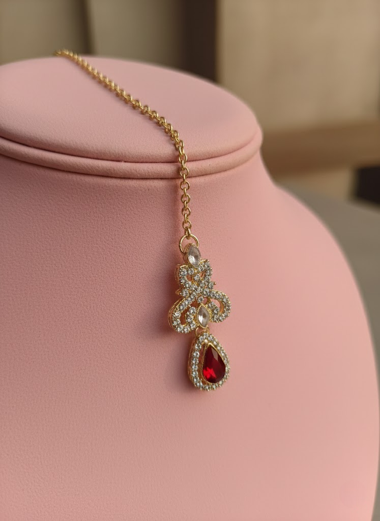 Sondarya Premium Multicolor AD Choker Set with Maang Tikka