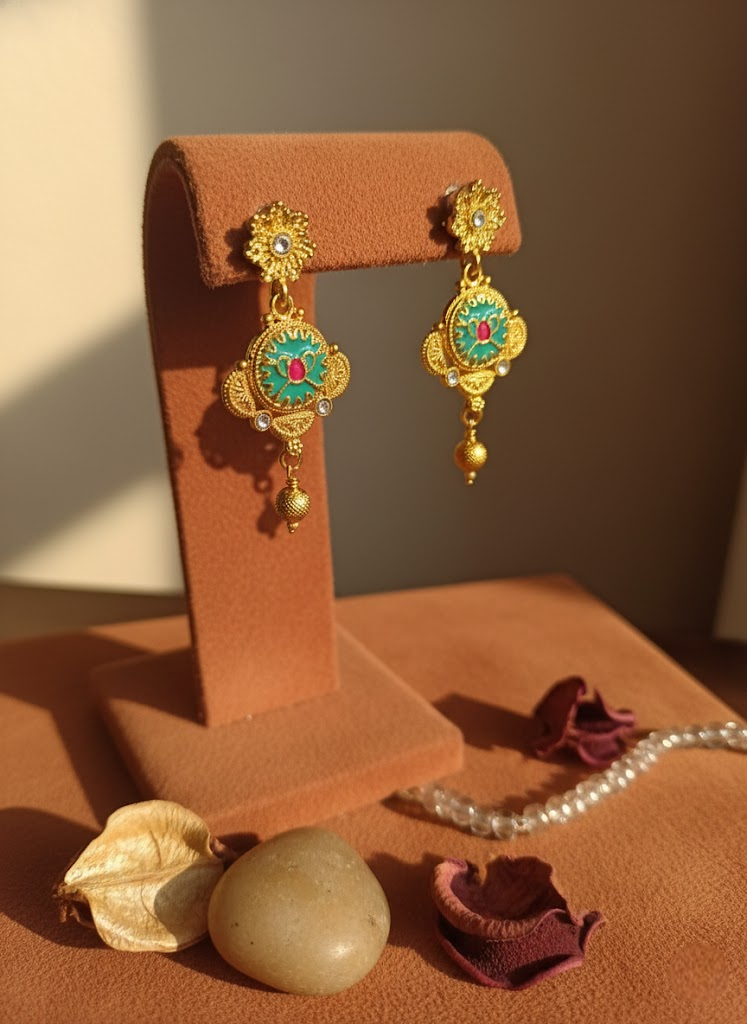 Sondarya Heritage Golden Meenakari & Kundan Choker Set