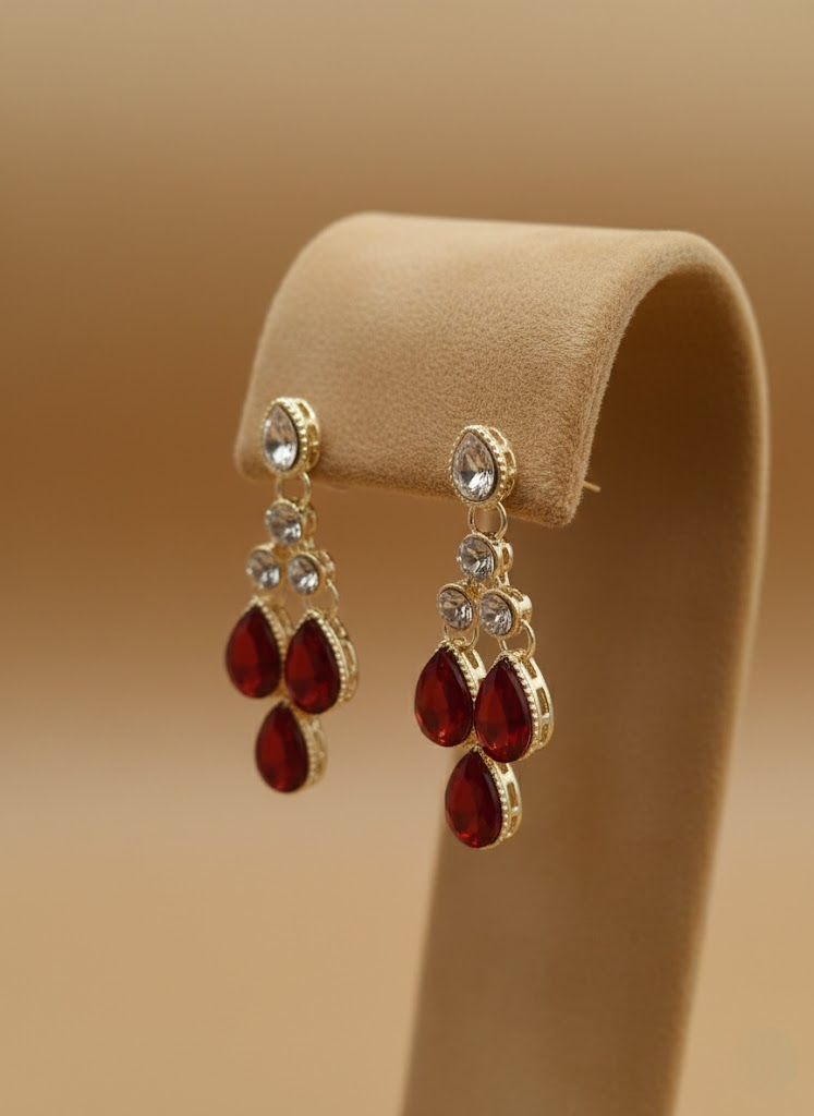 Sondarya Ruby Bloom AD and Red Stone Necklace Set with Maang Tikka