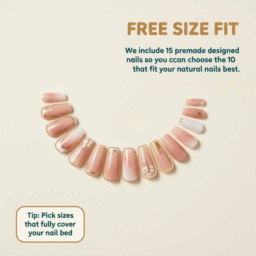 Nude Cateye Chrome Press-On Nails – Complete Nail Kit