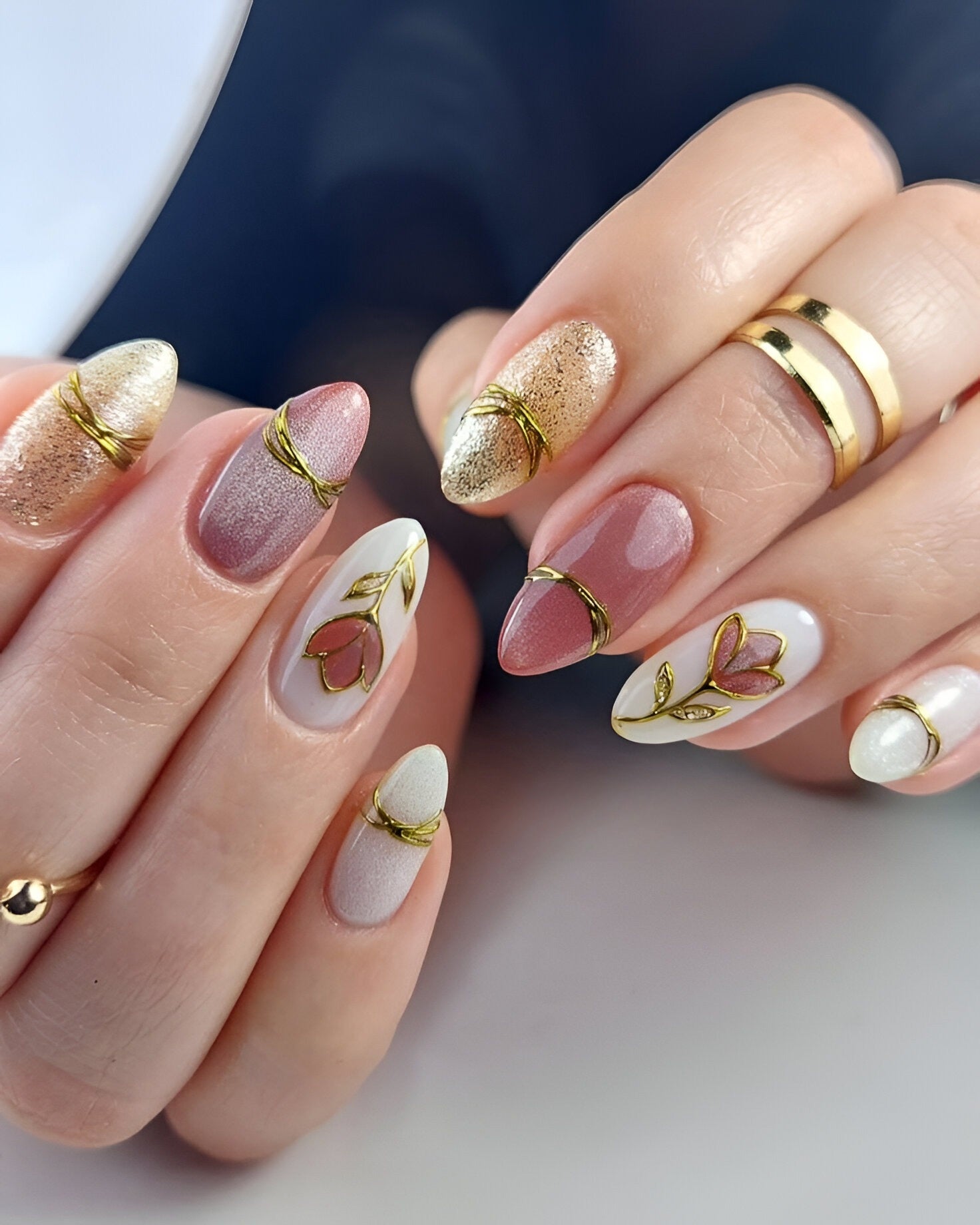 Cateye Chrome Art Press-On Nails + Full Application Kit