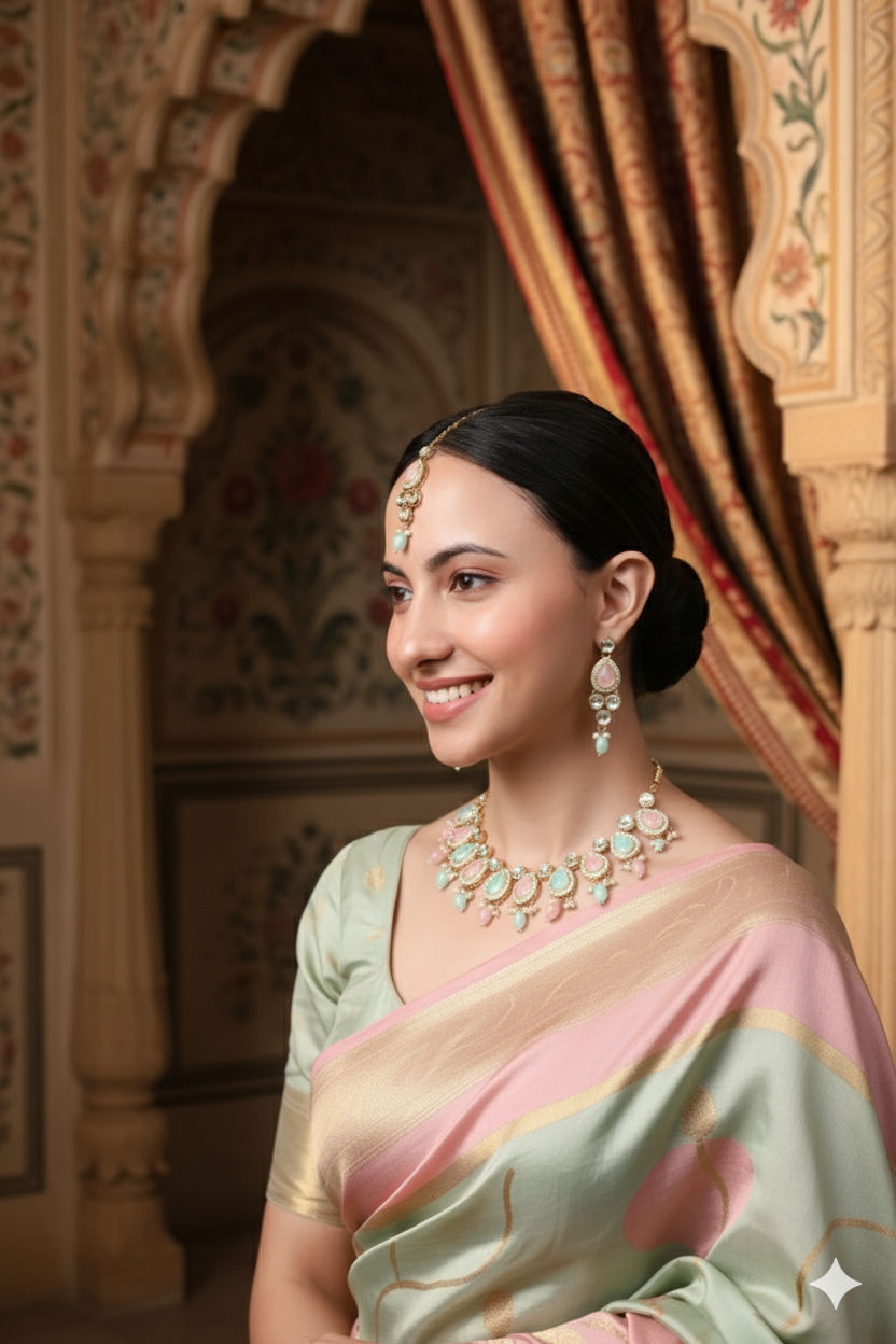 Sondarya Pastel Drop Kundan Choker Set