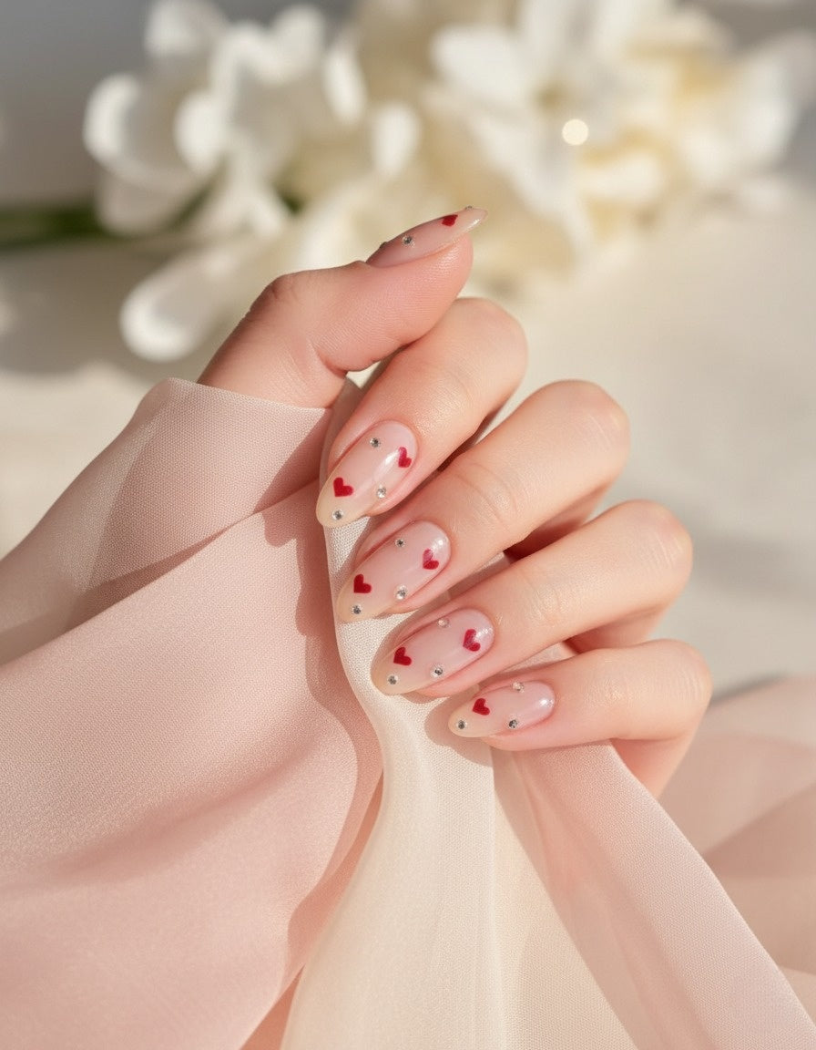 Blush Heart Nude Press-On Nails – Complete Kit