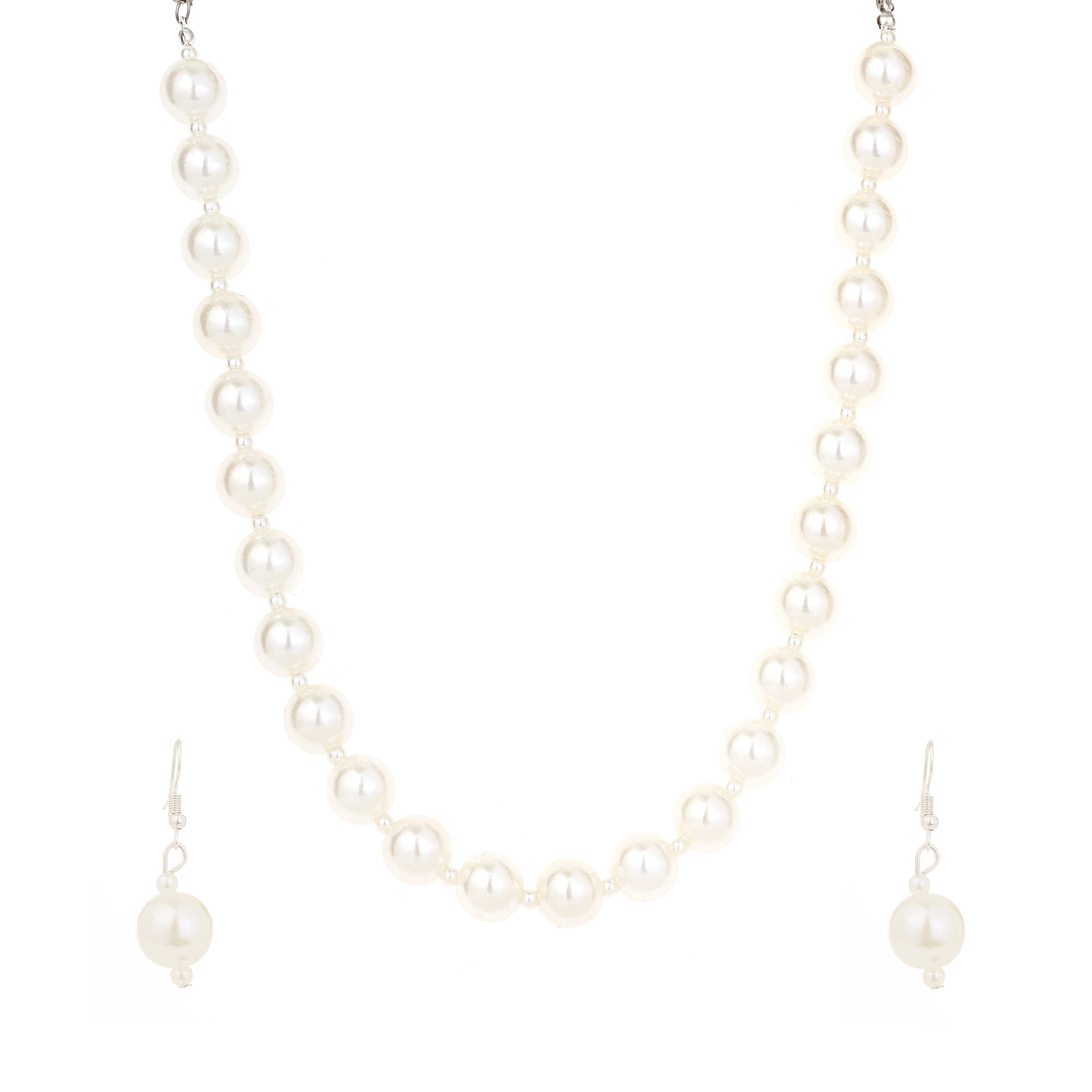 Classic Single-Strand Faux Pearl Necklace Set