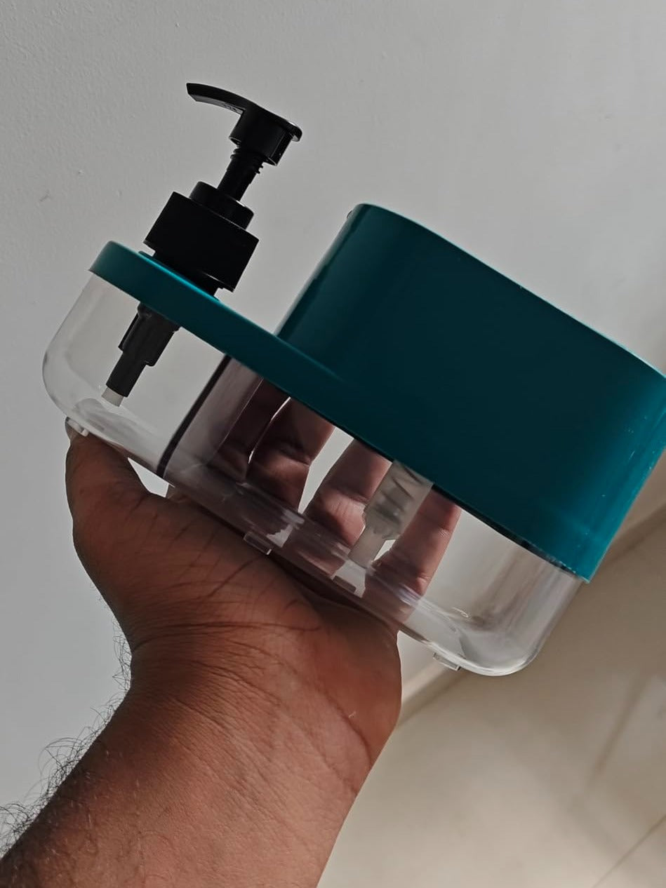 2-in-1 Kitchen Sink Organizer | Dual Soap Pump with Sponge Holder