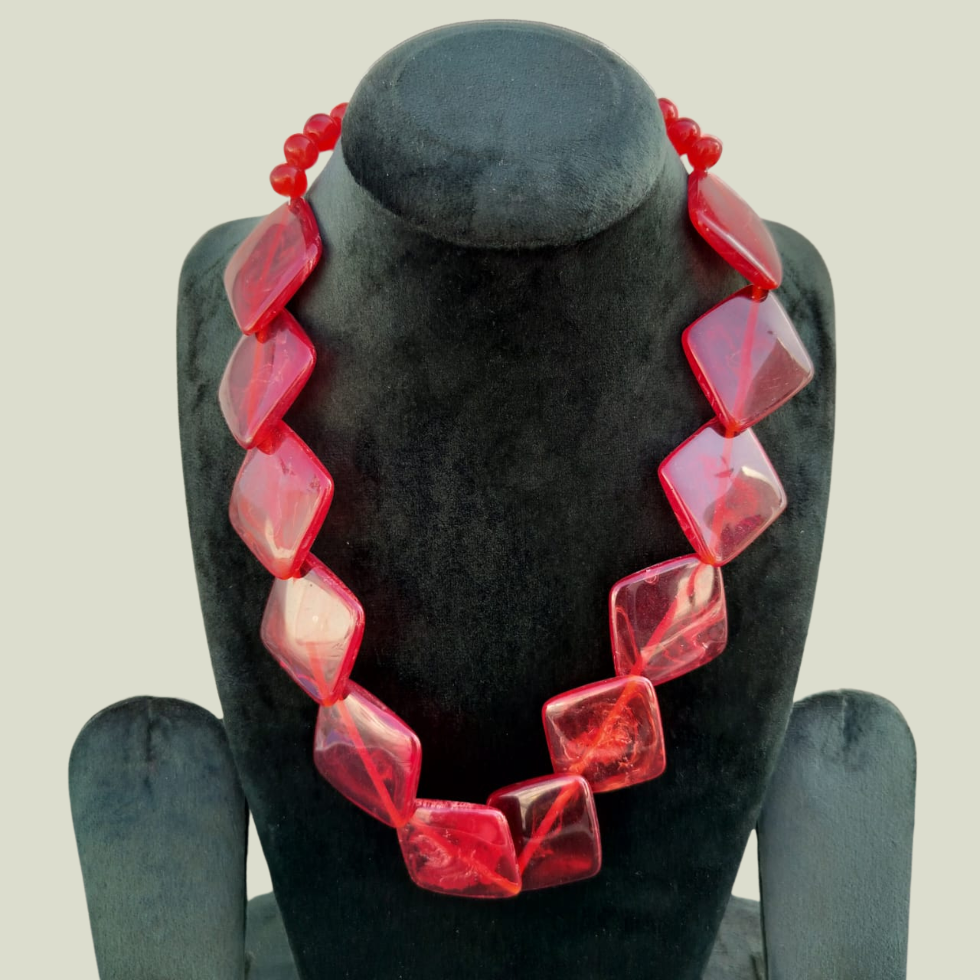 Sondarya Ruby Radiance: Bold Red Stone Necklace